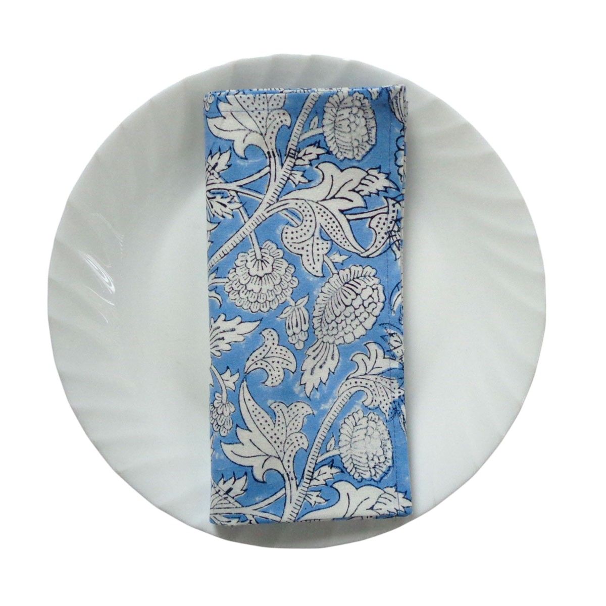 Hand Block Printed Cotton Napkin 45x45 cms Set of 4 Napkins  Amarnath Marina 202302