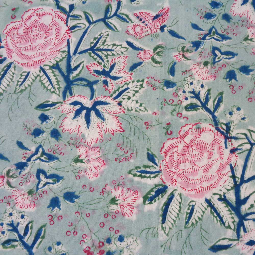 Hand Block Printed Cotton Napkin 45x45 Set of 4 Napkins Naya Gulab Gud 106873