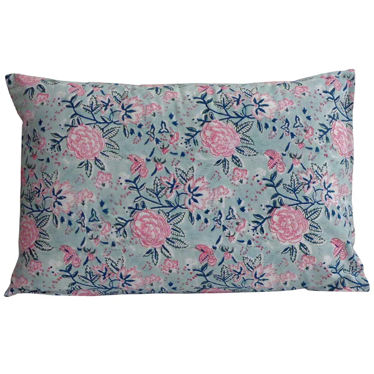 Hand Block Printed Cotton Pillows Cover 50x70 cm Set of 2 Naya Gulab Gud 202808