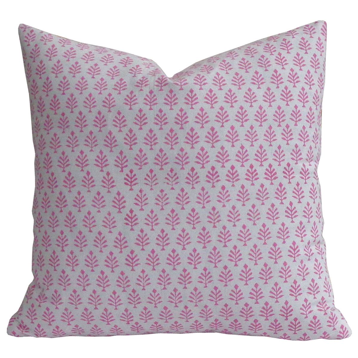 Hand Block Printed Cotton Cushion Cover 40x40 cms  Neem Carmine Rose 701741