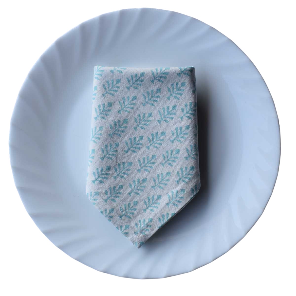 Hand Block Printed Cotton Napkin 45x45 cms Set of 4 Napkins Neem Marina 701586