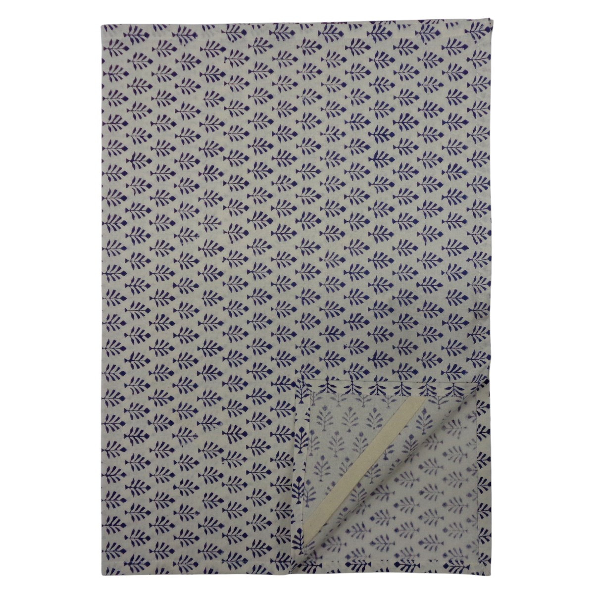 Hand Block Printed Cotton Kitchen Towels 50x70 cms Neem Navy Blue 208336