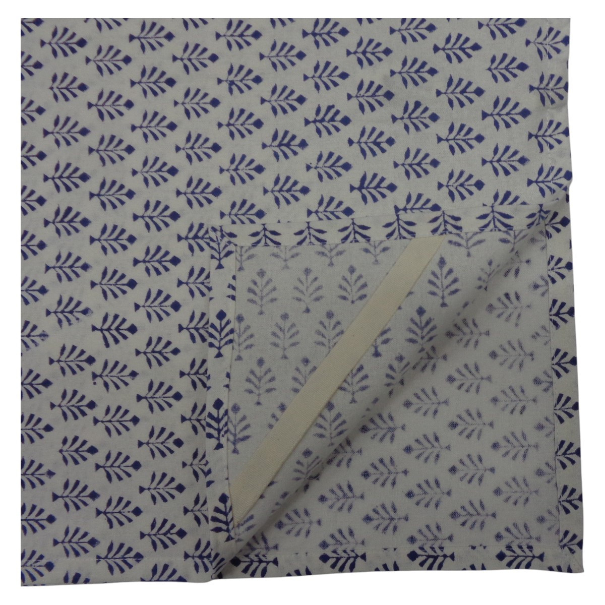 Hand Block Printed Cotton Kitchen Towels 50x70 cms Neem Navy Blue 208336