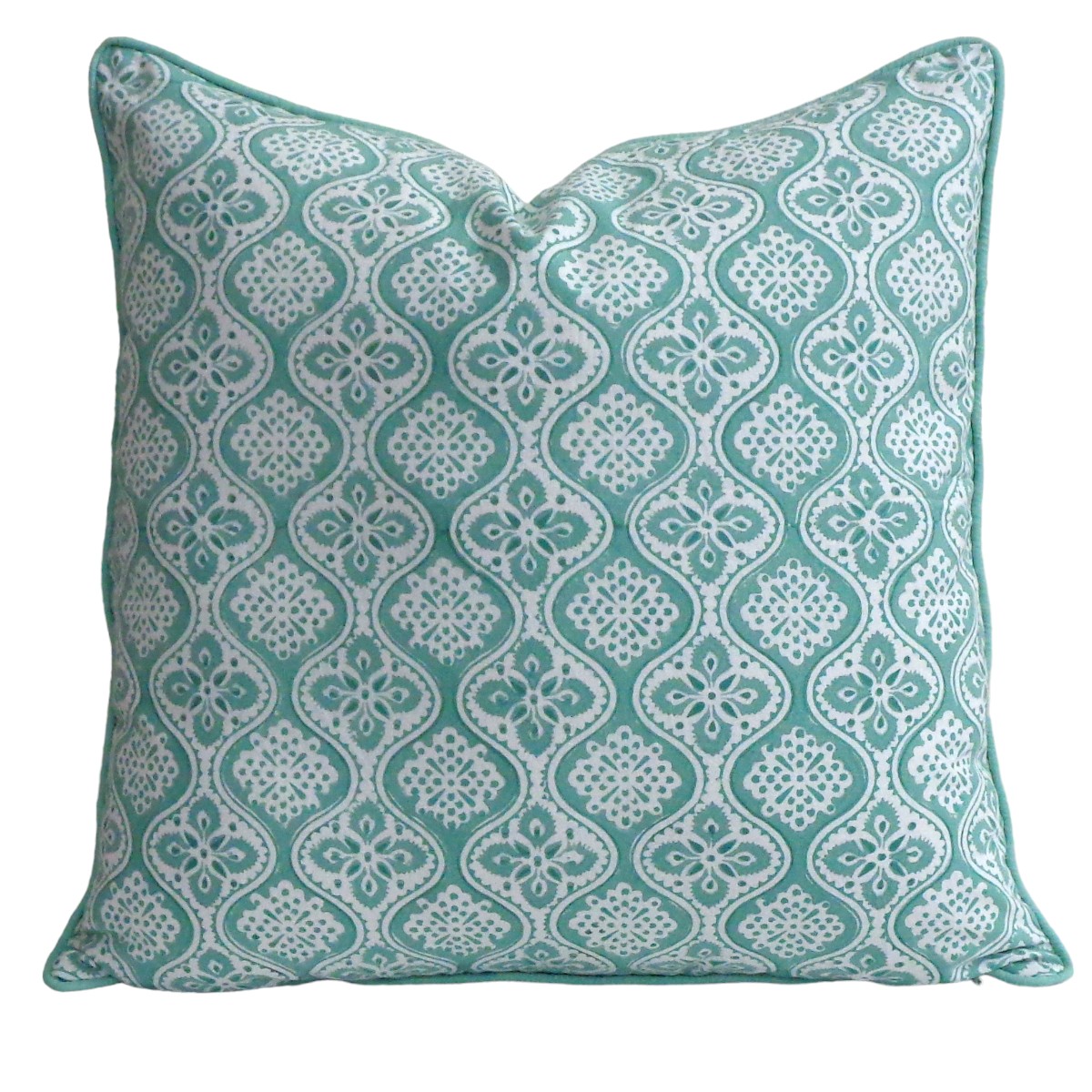 Piping Cushion Cover 50x50 cms Ogee Green 200846