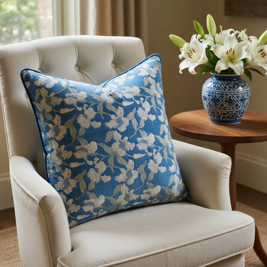 Piping Cushion Cover 50x50 cms Orchid Aqua 203890