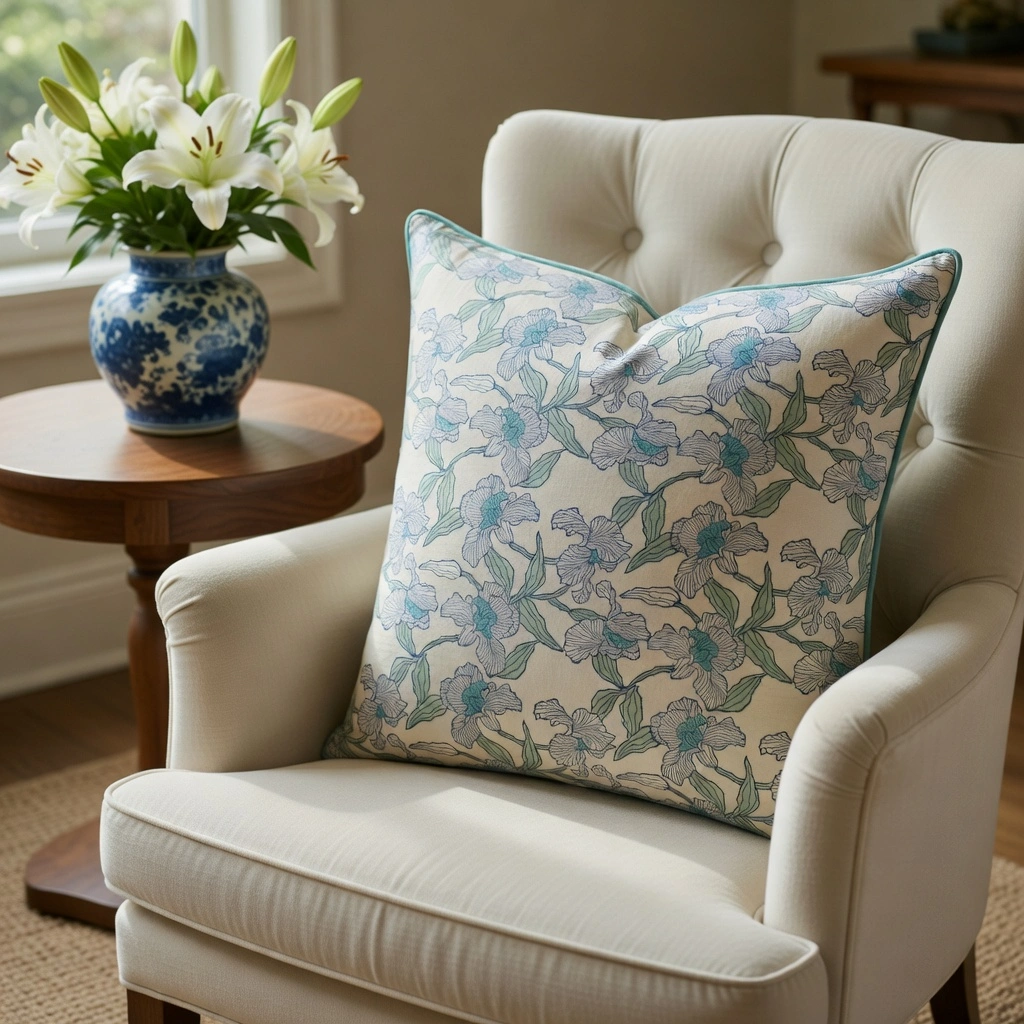 Piping Cushion Cover 50x50 cms Orchid Aqua Open 203894