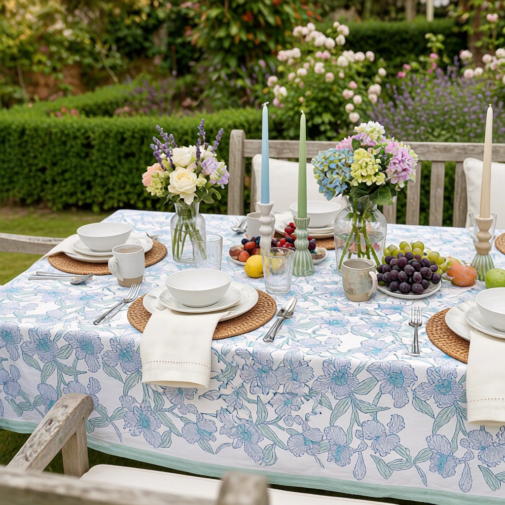 12 Seater Tablecloth 180x340 cms Orchid Aqua Open 203894