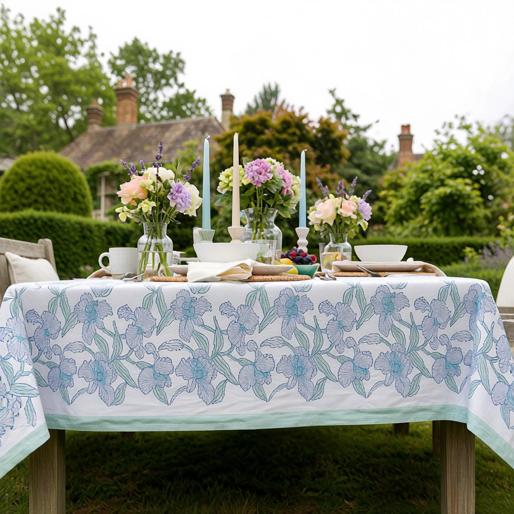 10 Seater Tablecloth 180x270 cms Orchid Aqua Open 203894