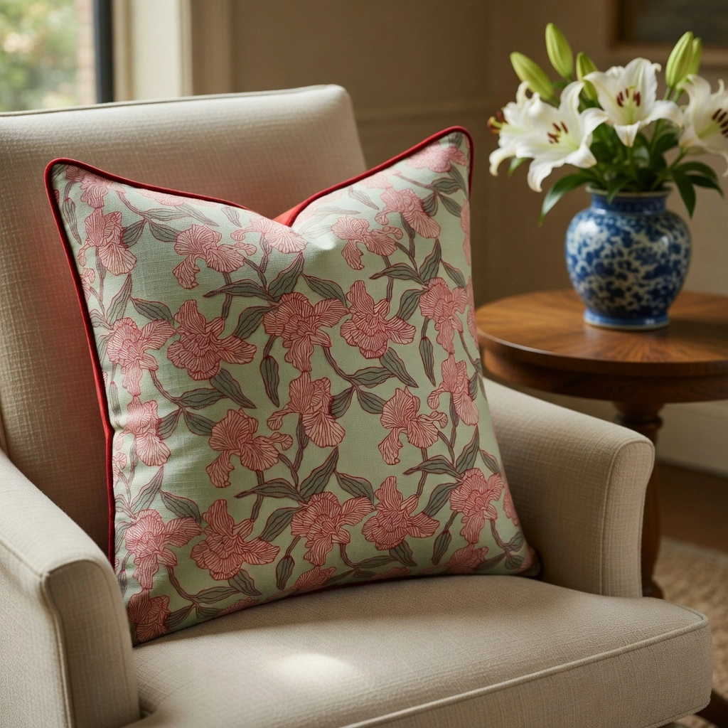 Piping Cushion Cover 50x50 cms Orchid Glass 202602