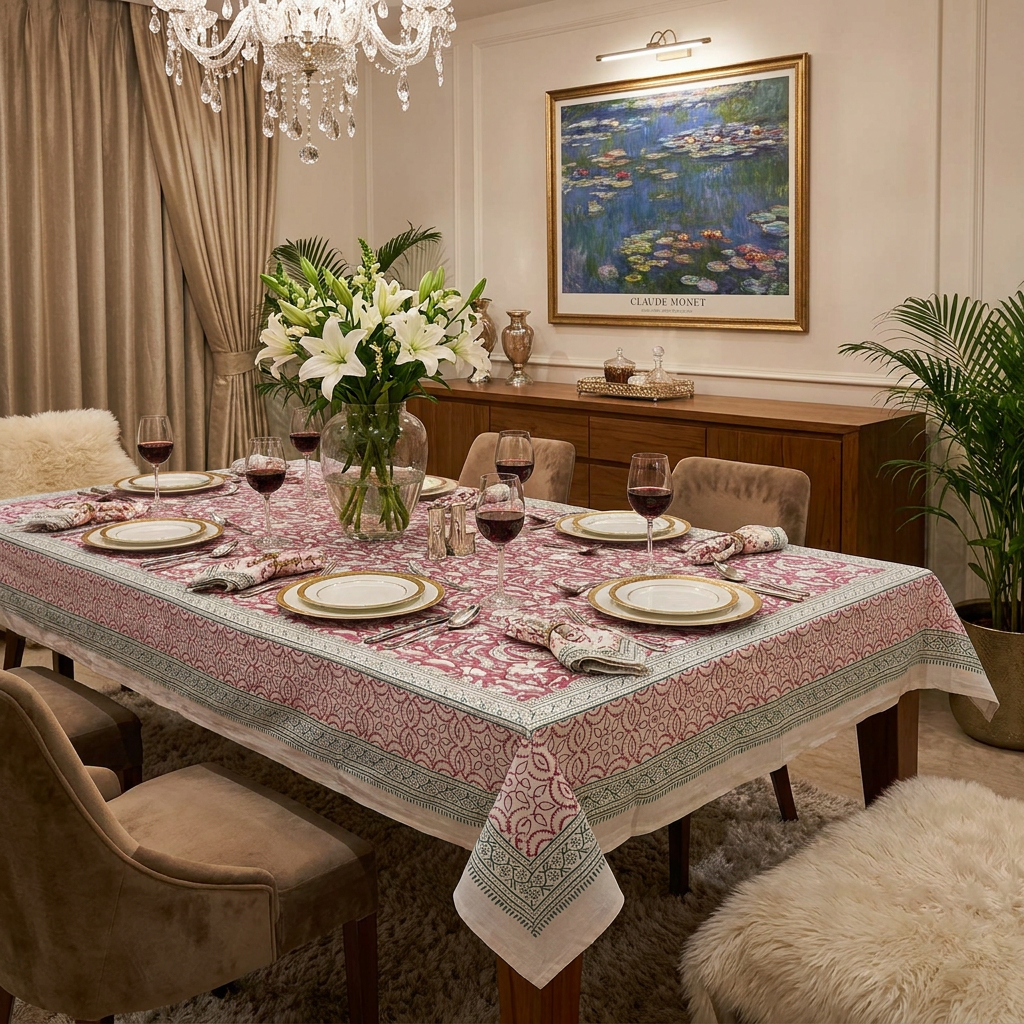 10 Seater Tablecloth 180x270 cms Paisley Rose Vine 504851