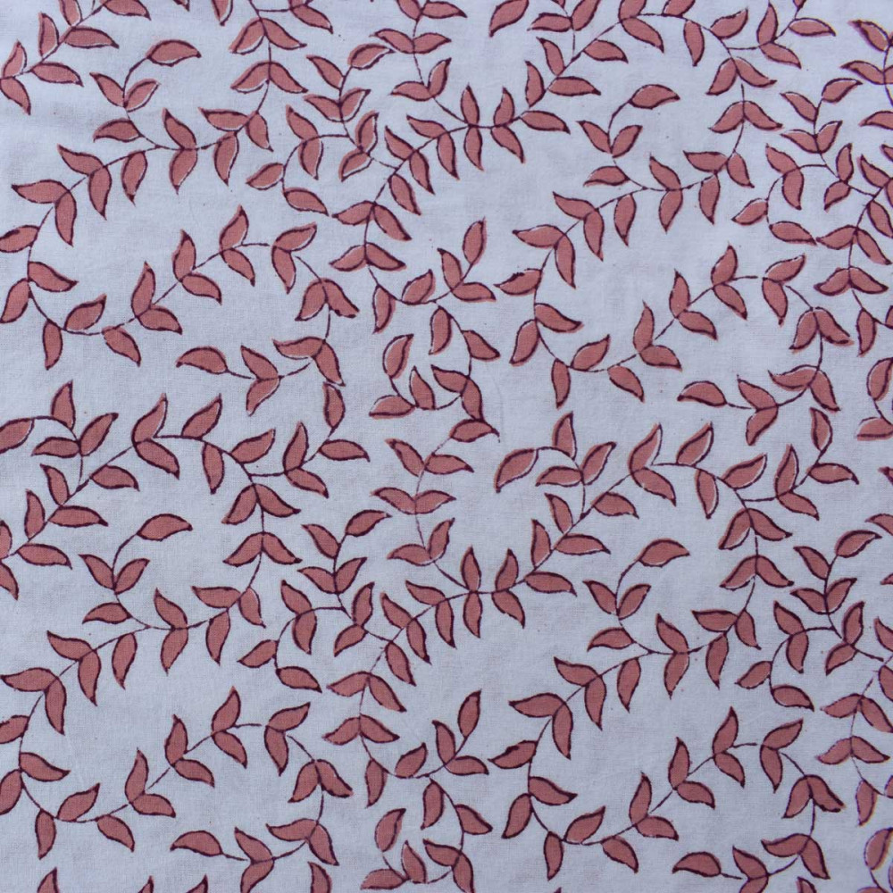 Image of 5 Yard Running Fabric Jaipur Block Printed Cotton 20 Sheeting Fabric | Peach Hormany 260414