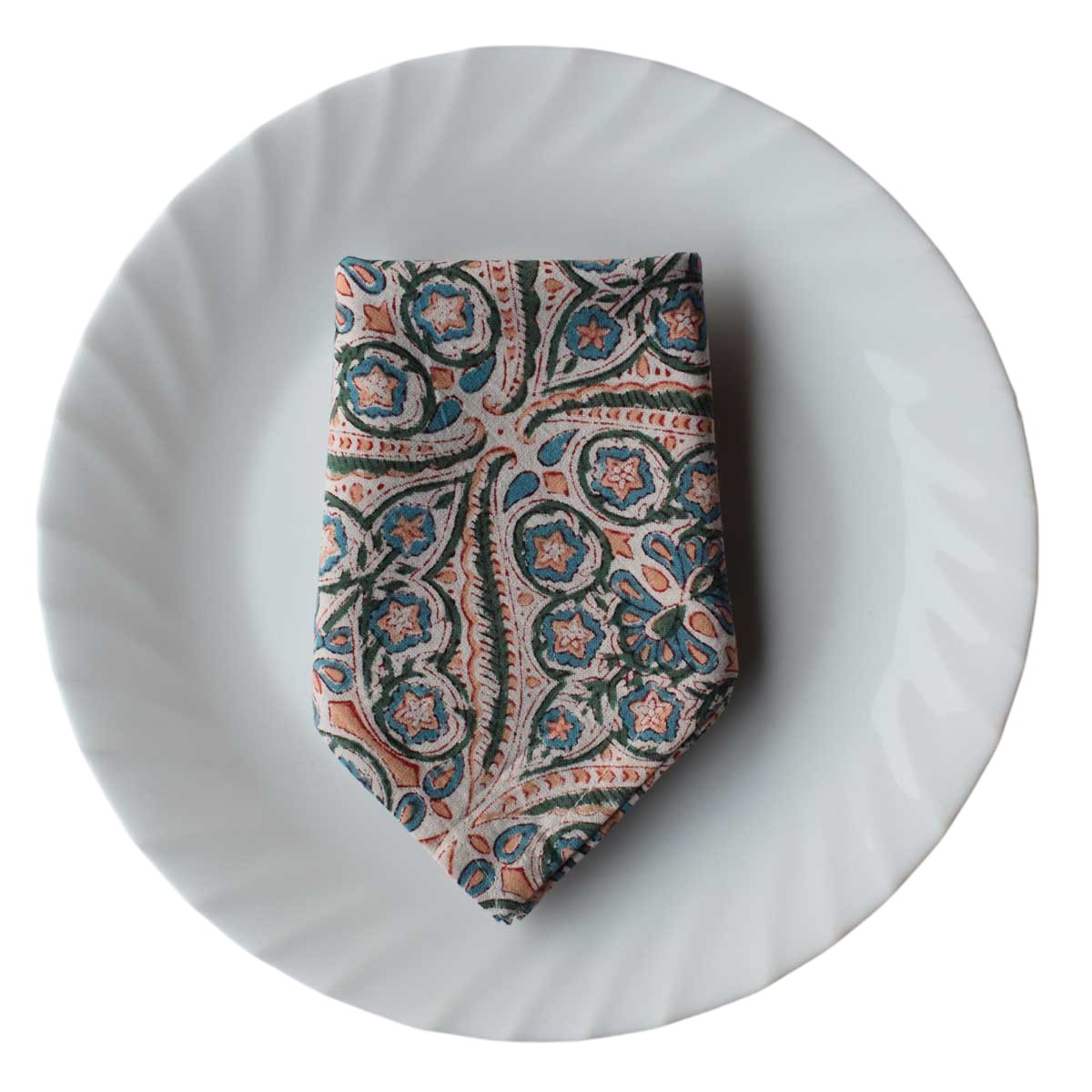 Hand Block Printed Cotton Napkin 45x45 cms Set of 4 Napkins Phool Chokri Coral Pink 104394