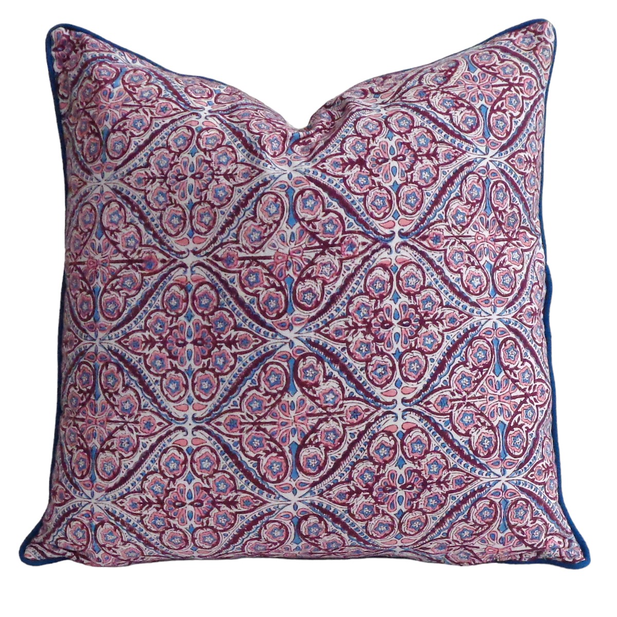 Piping Cushion Cover 50x50 cms Phool Chokri Grape Wine 104392