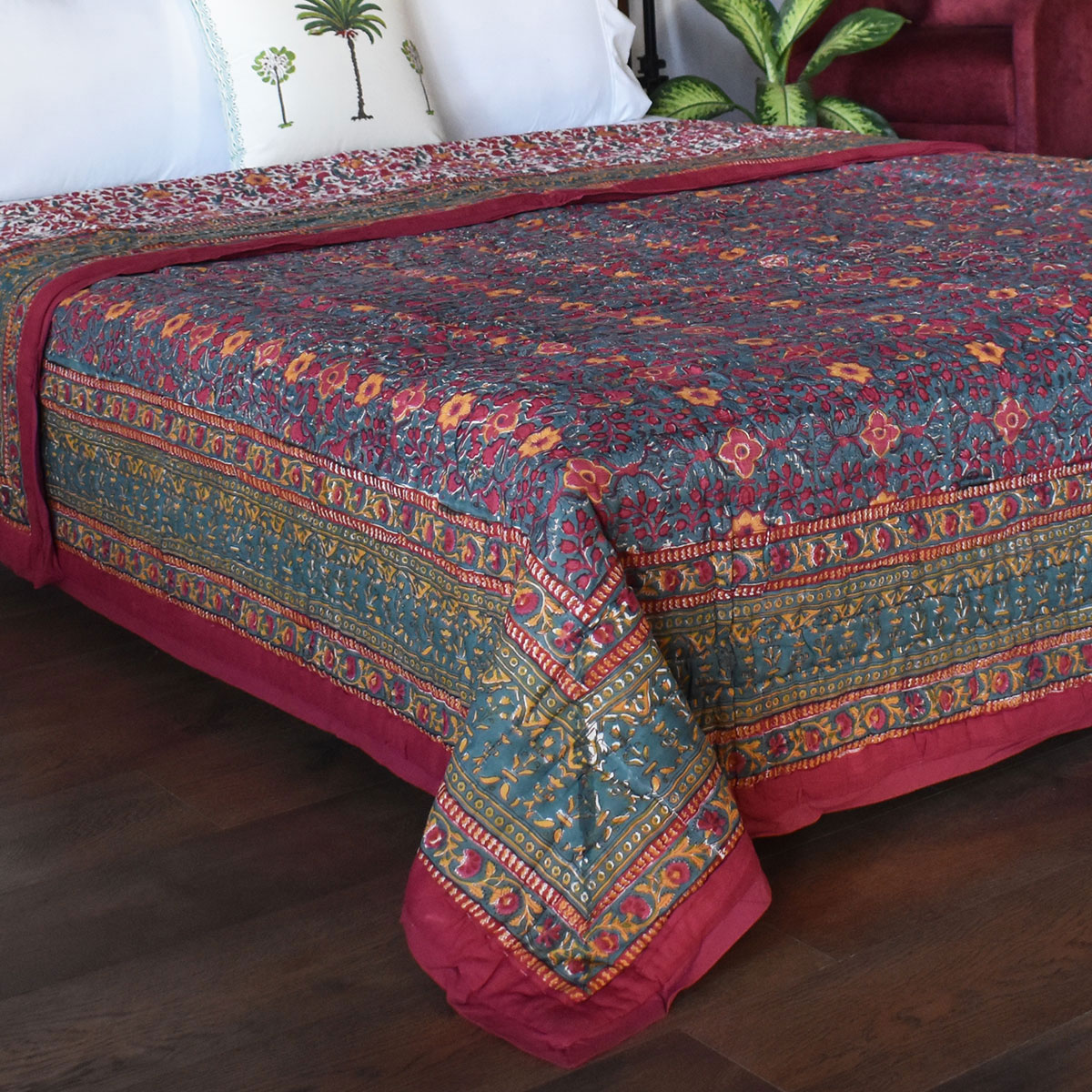 Queen Size Soft Cotton Quilt Handmade Phulwari 0946