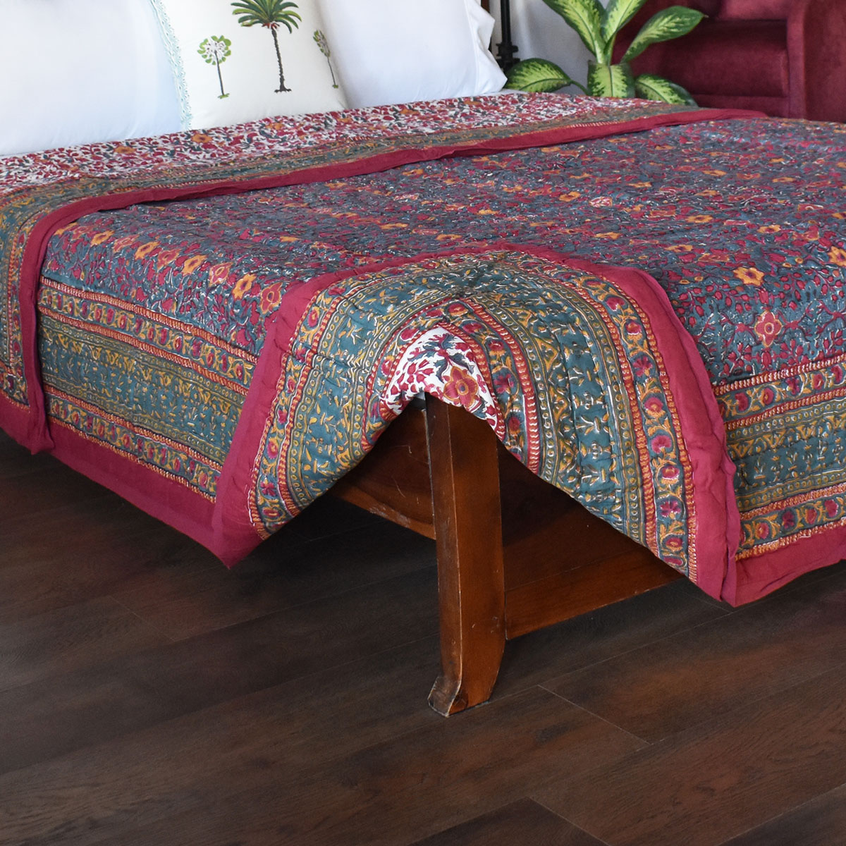 Queen Size Soft Cotton Quilt Handmade Phulwari 0946