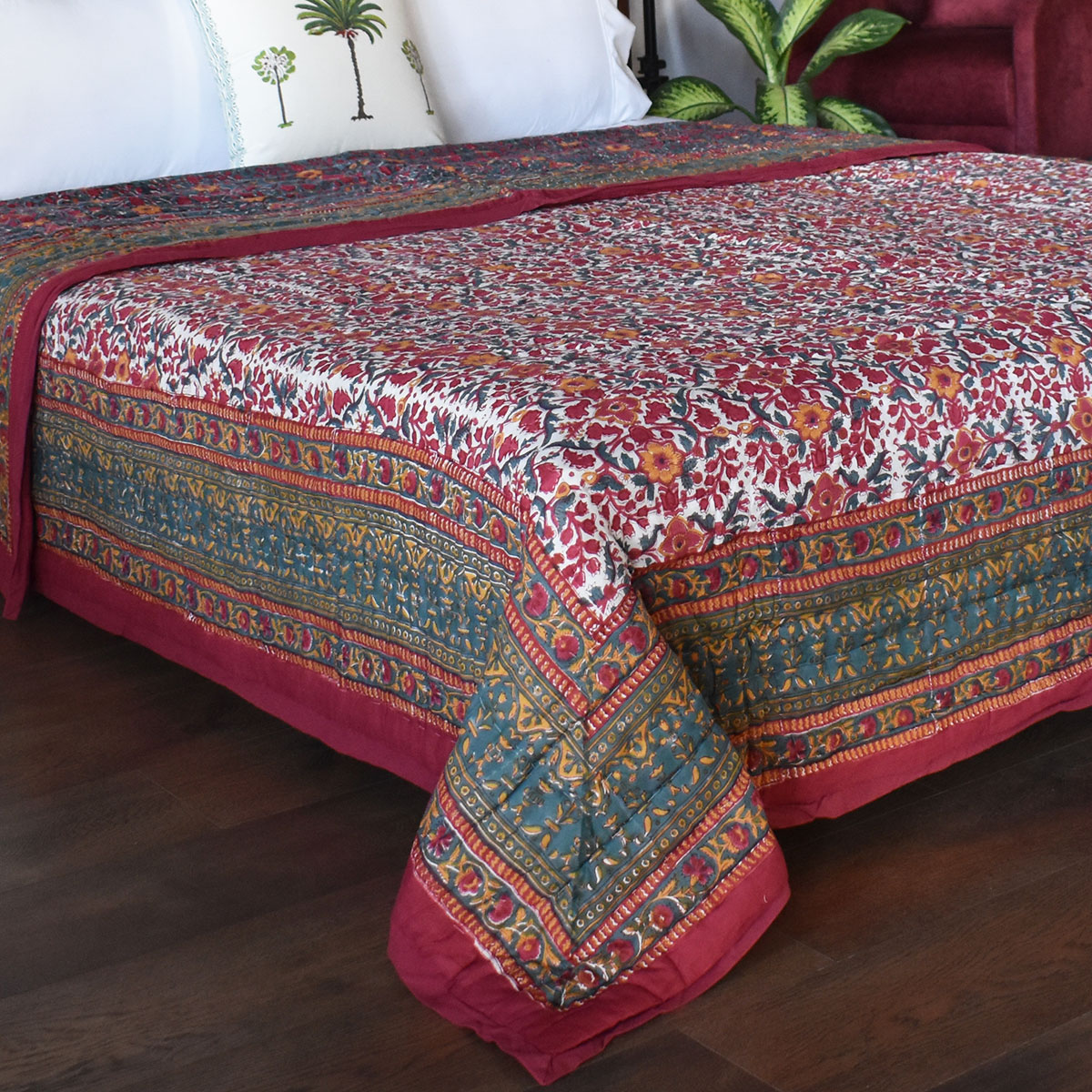 Queen Size Soft Cotton Quilt Handmade Phulwari 0946
