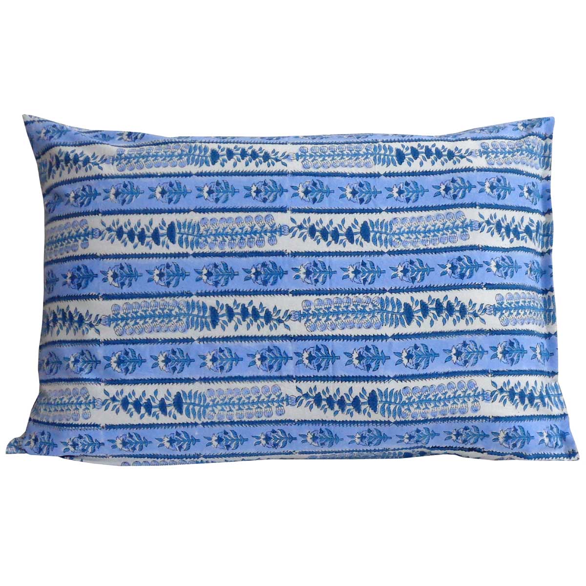 Hand Block Printed Cotton Pillows Cover 50x70 cm Set of 2 Trellis Blue Booti 104113