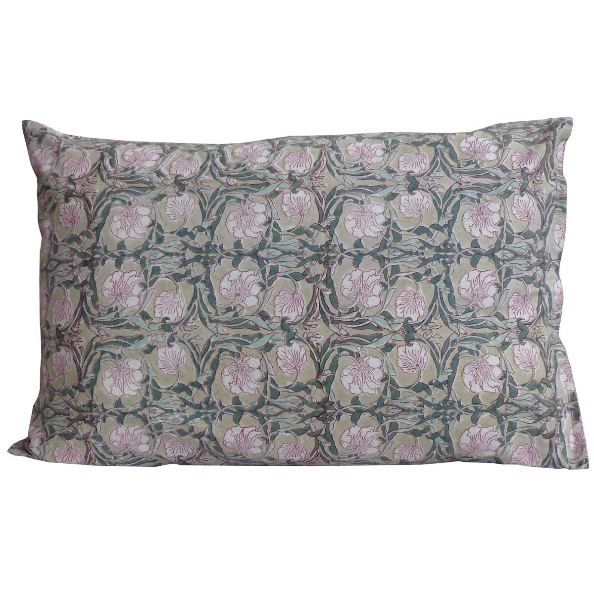 Hand Block Printed Cotton Pillows Cover 50x70 cm Set of 2 Bauhaus Beige Gud 505032