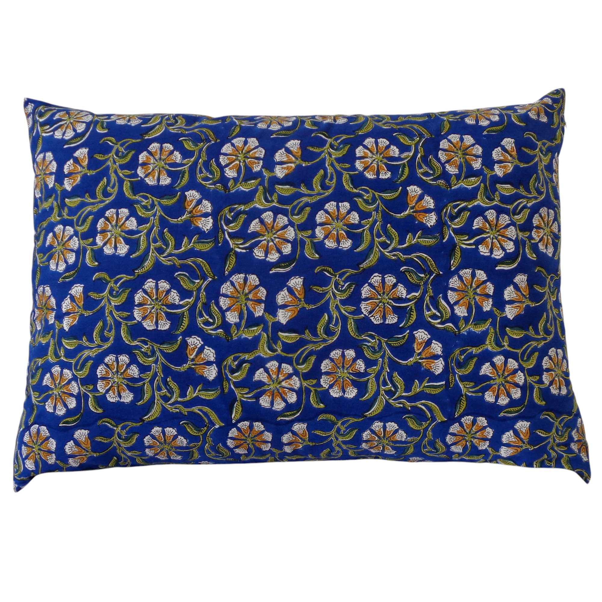 Hand Block Printed Cotton Pillows Cover 50x70 cm Set of 2  Chakri Red Blue Gud 101749