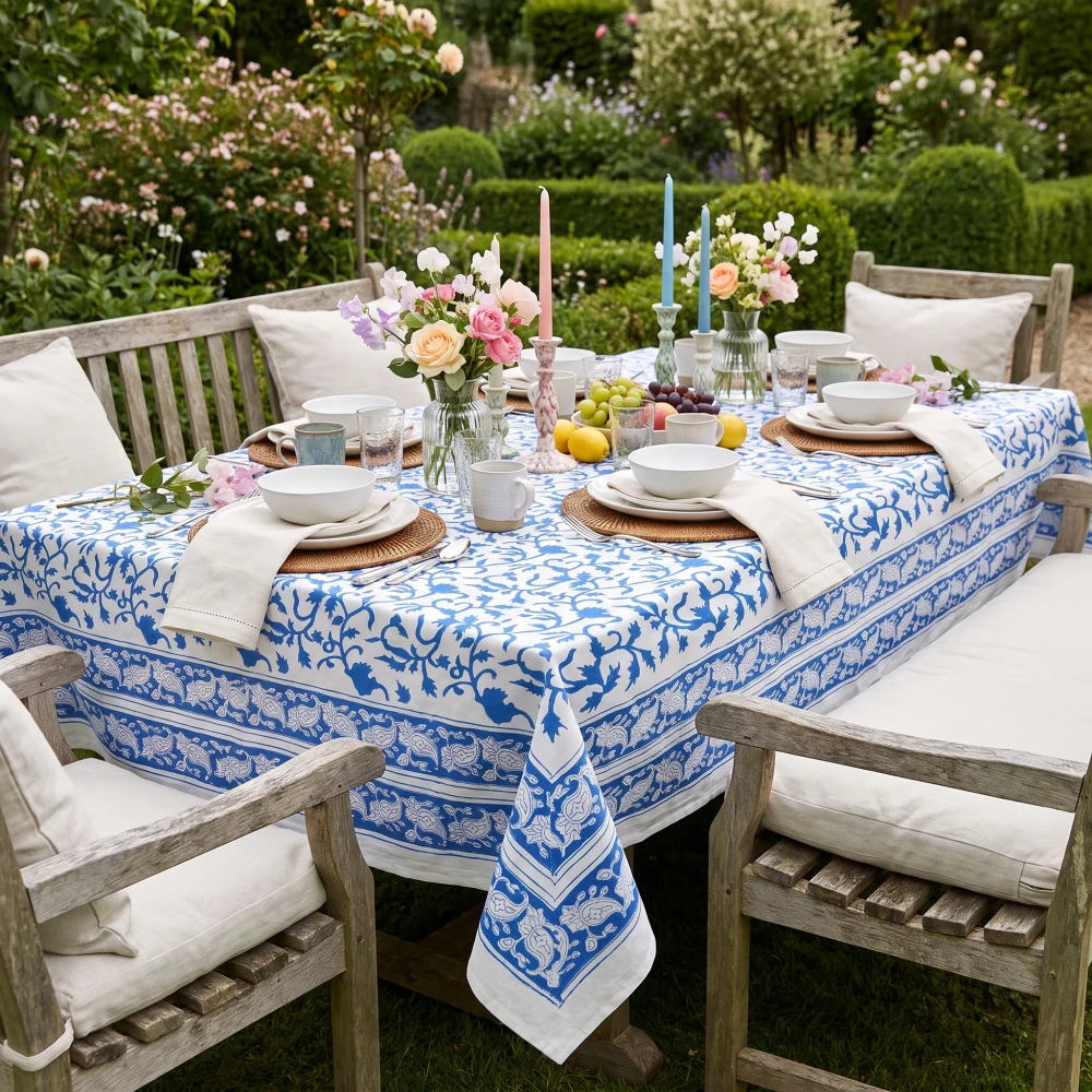 Image of 12 Seater Tablecloth – 180x340 cms | Indigo Royale 202409