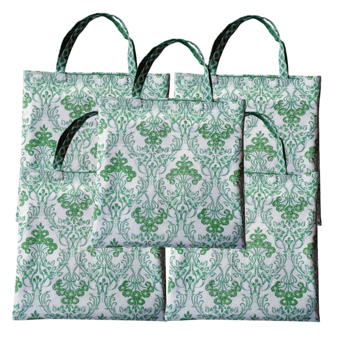 Grocery Totes Set of 5 Bags Raat Ki Rani Green 207006