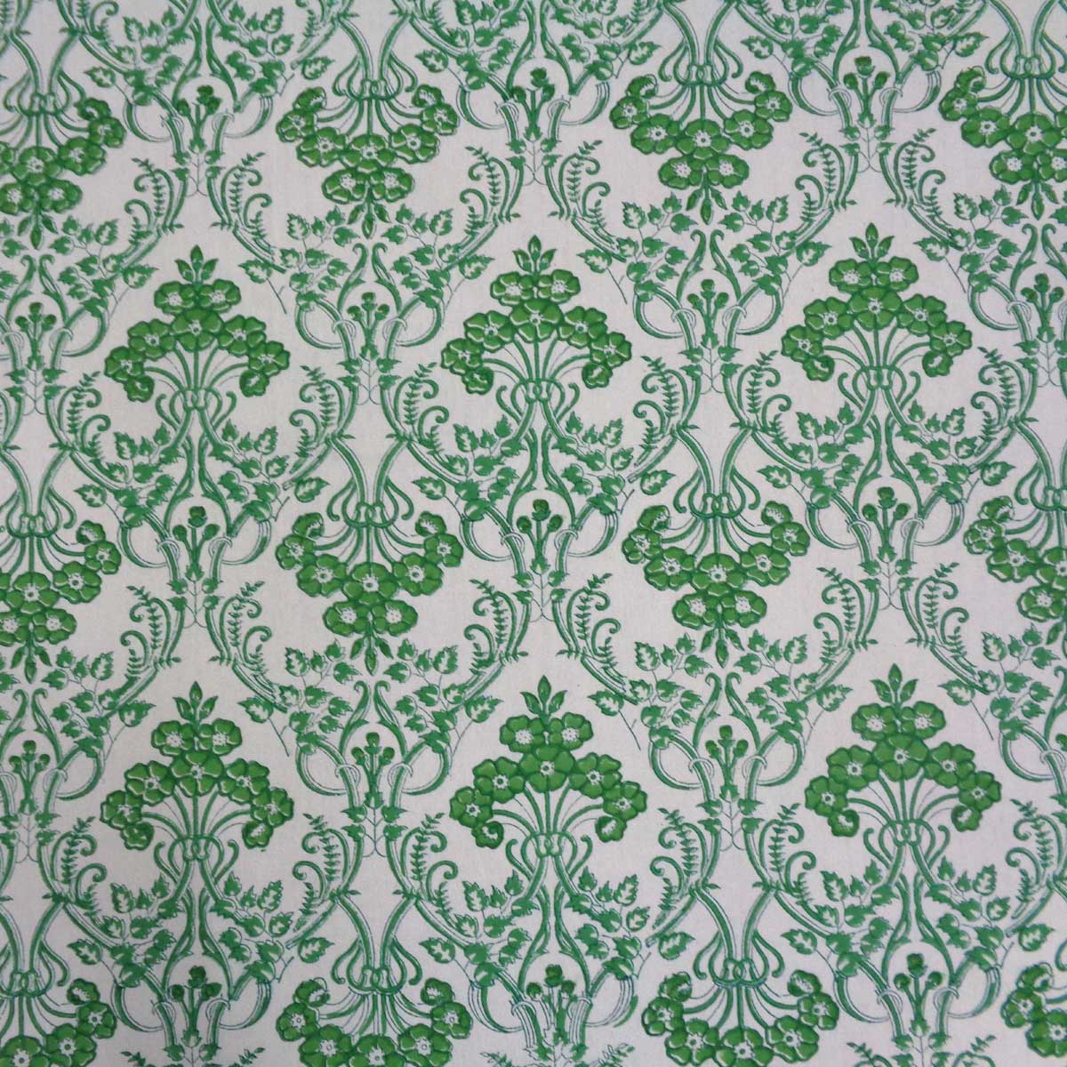 Square Tablecloth in Cotton Hand Block Printed Cotton Tablecloth 220x220 cms Raat Ki Rani Green 207006