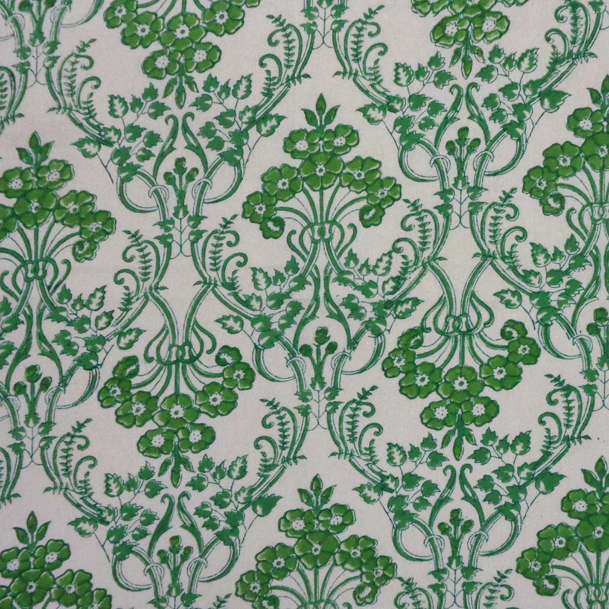 Hand Block Printed Cotton Napkin 45x45 cms Set of 4 Napkins Raat Ki Rani Green 207006