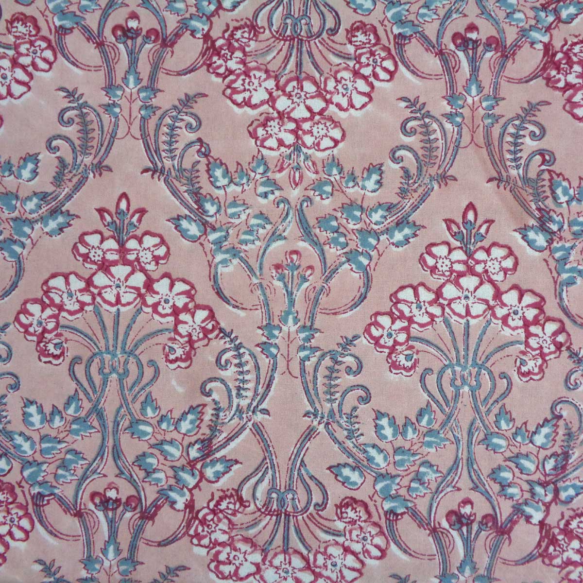 5 Yard Running Fabric  Hand Block Printed Cotton 20 Sheeting Fabric  Raat Ki Rani Gud 104158