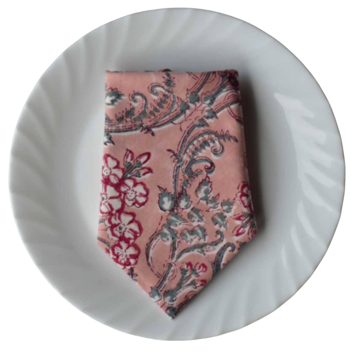 Hand Block Printed Cotton Napkin 45x45 cms Set of 4 Napkins Raat Ki Rani Gud 104158