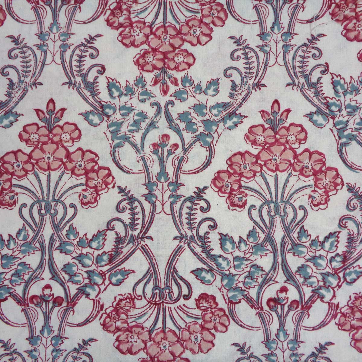 5 Yard Running Fabric Hand Block Printed Cotton 20 Sheeting Fabric Raat Ki Rani Open 0897