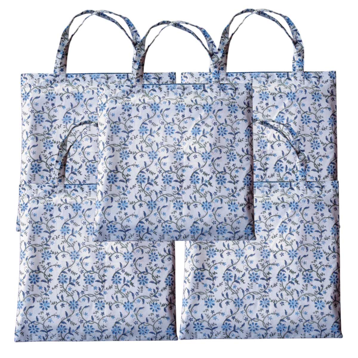 Grocery Totes Set of 5 Bags Ragini Blue 106149