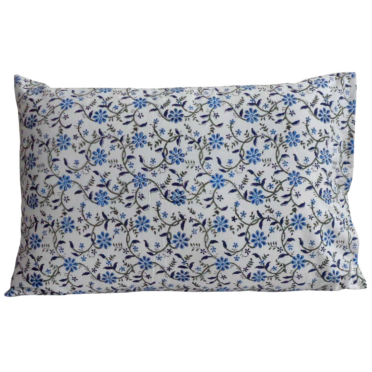 Hand Block Printed Cotton Pillows Cover 50x70 cm Set of 2  Ragini Blue 106149