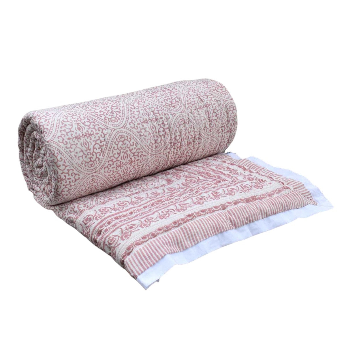 Hand Block Printed Cotton Queen Size Quilt Rang Mahal 260311