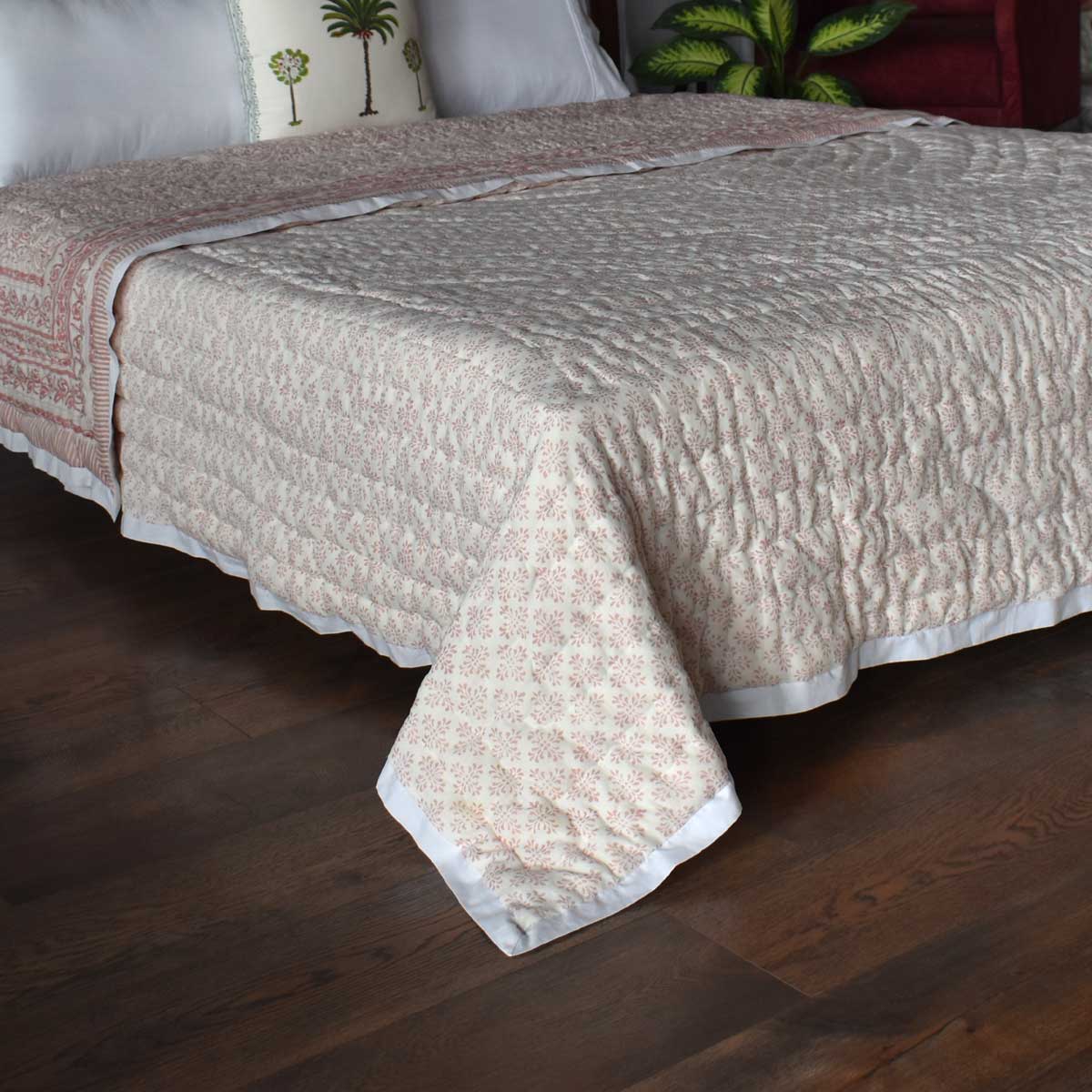 Hand Block Printed Cotton King Size Quilt  Rang Mahal 260311