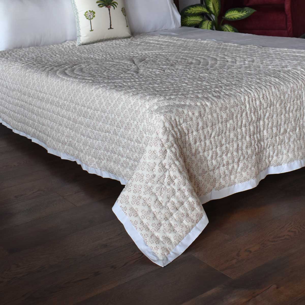 Hand Block Printed Cotton Twin Size Quilt Rang Mahal 260311