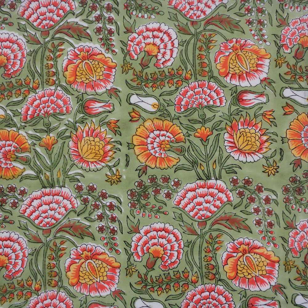 Hand Block Printed Cotton Napkin 45x45 cms Set of 4 Napkins Reshma Sea Green Gud 203224