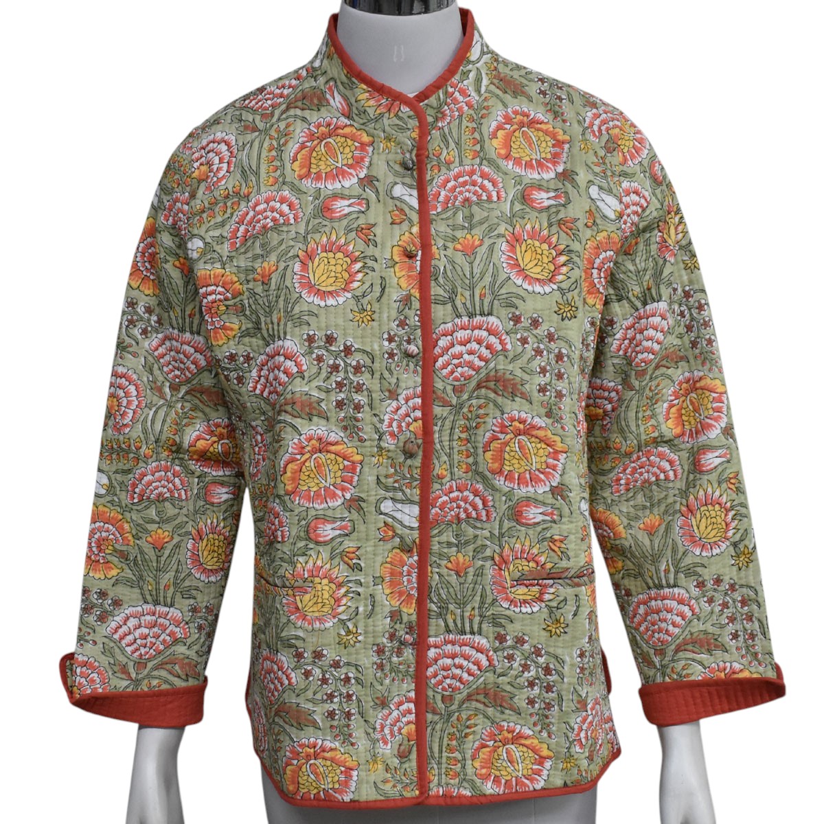 Quilted Jacket Size Short Length  Reshma Sea Green Gud 100663