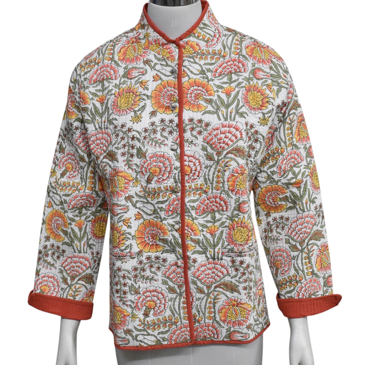 Quilted Jacket Size Short Length Reshma Sea Green Open 203253