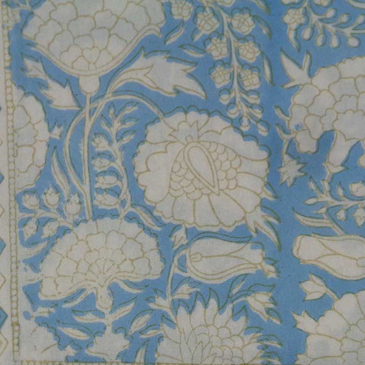 5 Yard Running Fabric Jaipur Block Printed Cotton 20 Sheeting Fabric Reshma Summer Song 202514