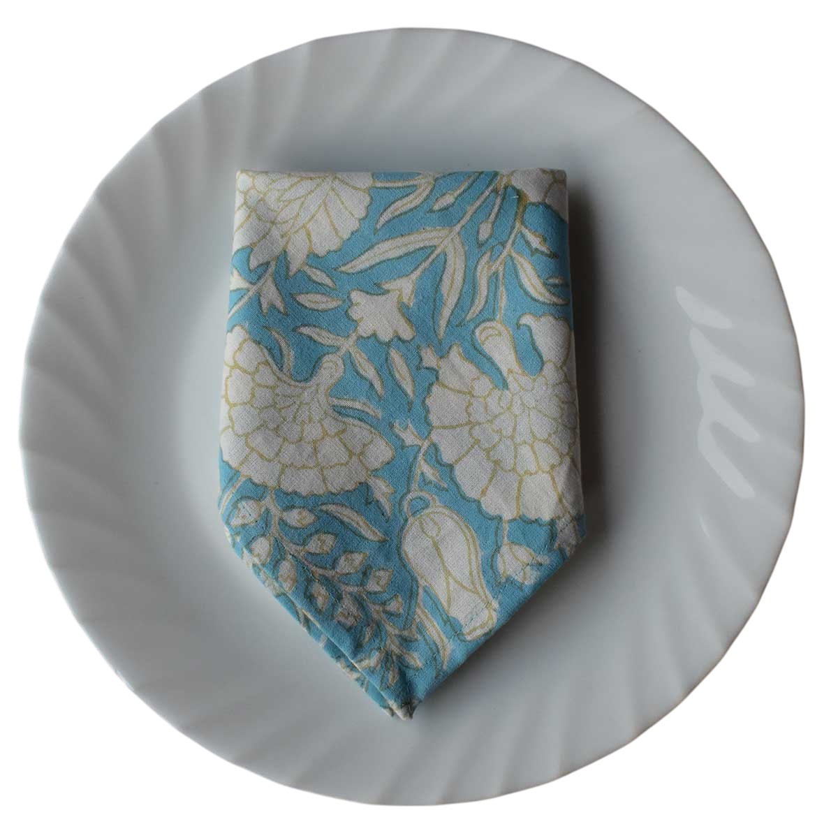 Hand Block Printed Cotton Napkin 45x45 cms Set of 4 Napkins Reshma Summer Song 202514