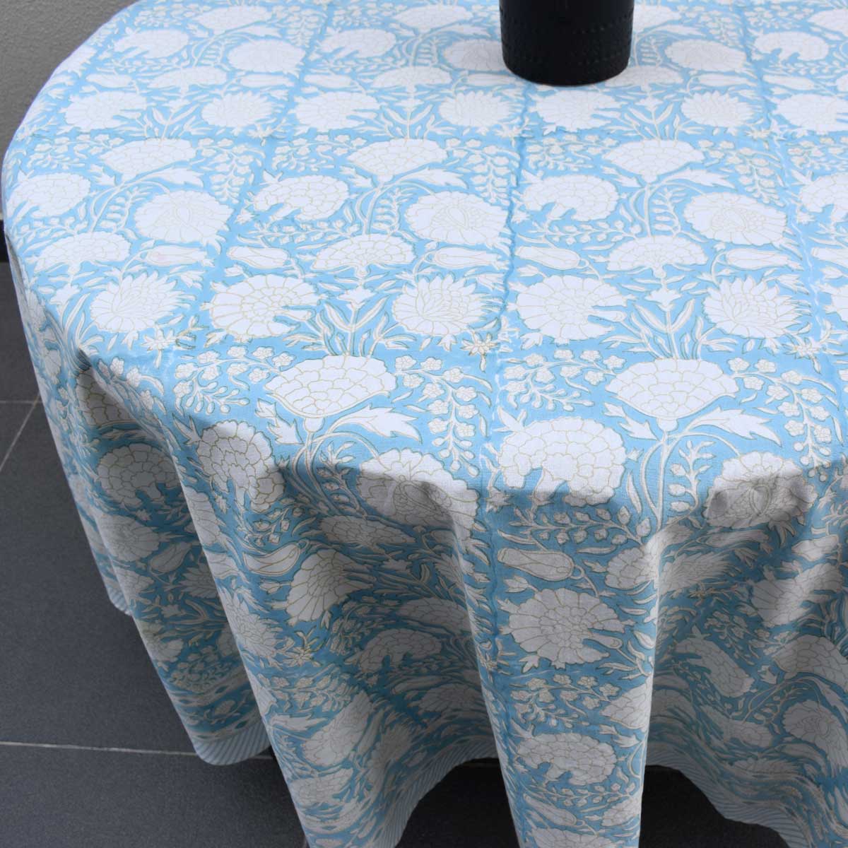 Round 220 cms Cotton French Design Table Cover Reshma Summer Song 202514