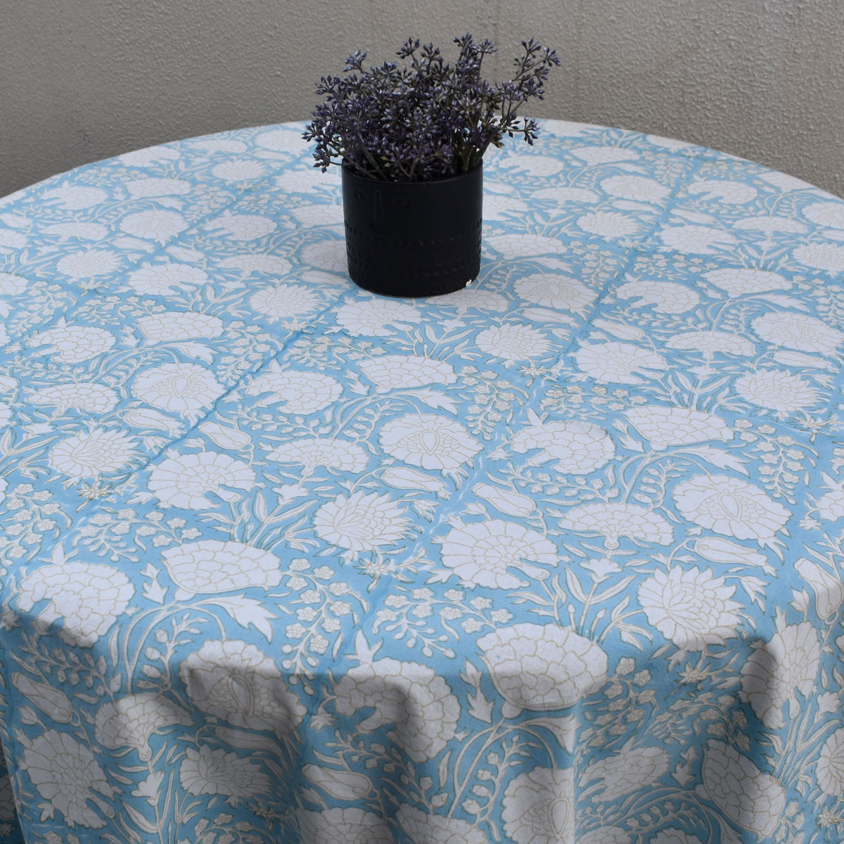 Round 220 cms Cotton French Design Table Cover Reshma Summer Song 202514