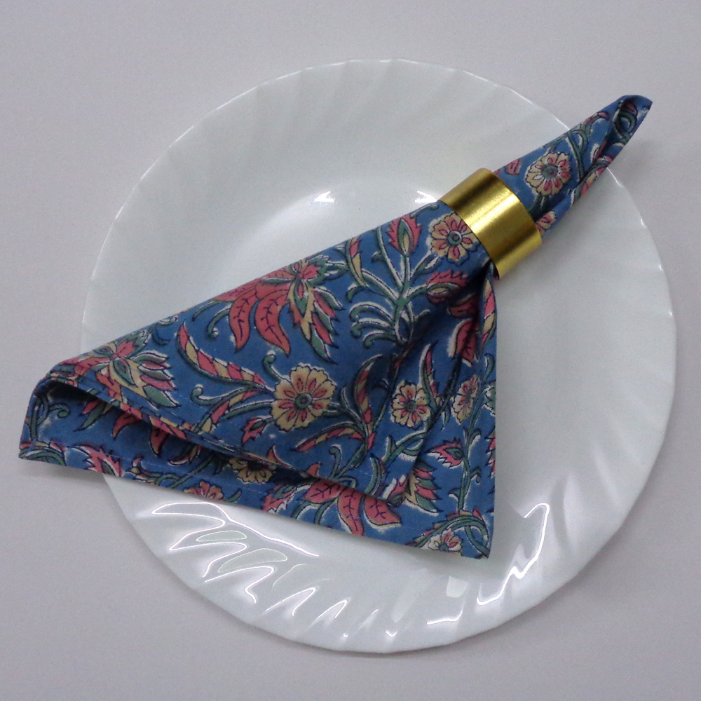 Hand Block Printed Cotton Napkin 45x45 cms Set of 4 Napkins Rohini 102660