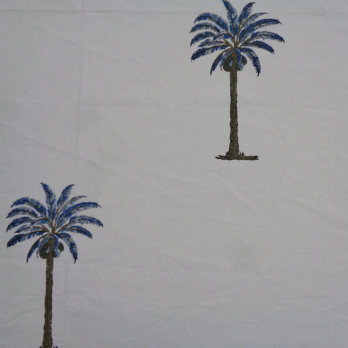 Hand Block Printed Cotton Tablecloth 180x340 cms Royal Palm Tree 104330