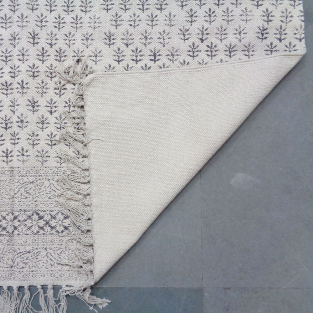 4 x 6 Feet Resist Print Hand Block Printed Cotton RUGS 201759
