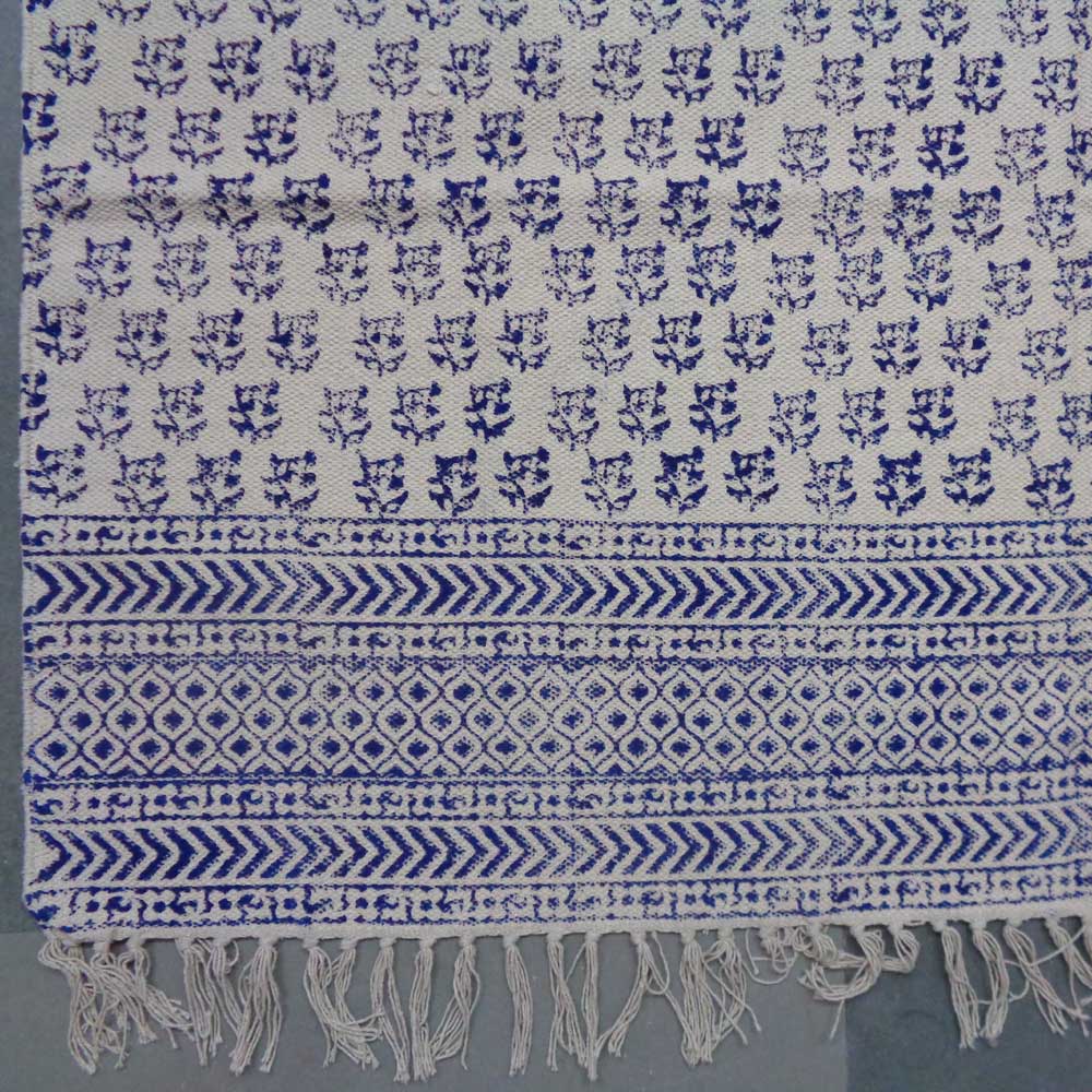 4 x 6 Feet Resist Print Hand Block Printed Cotton RUGS 201771