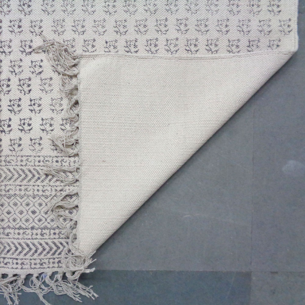 4 x 6 Feet Resist Print Hand Block Printed Cotton RUGS 201789