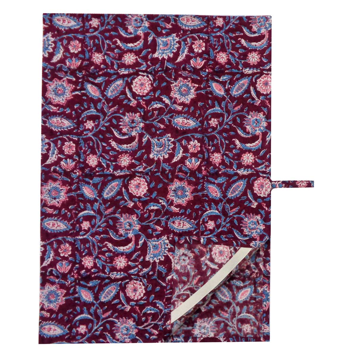 Hand Block Printed Cotton Kitchen Towels 50x70 cms Rukmani Maroon Gud 104283