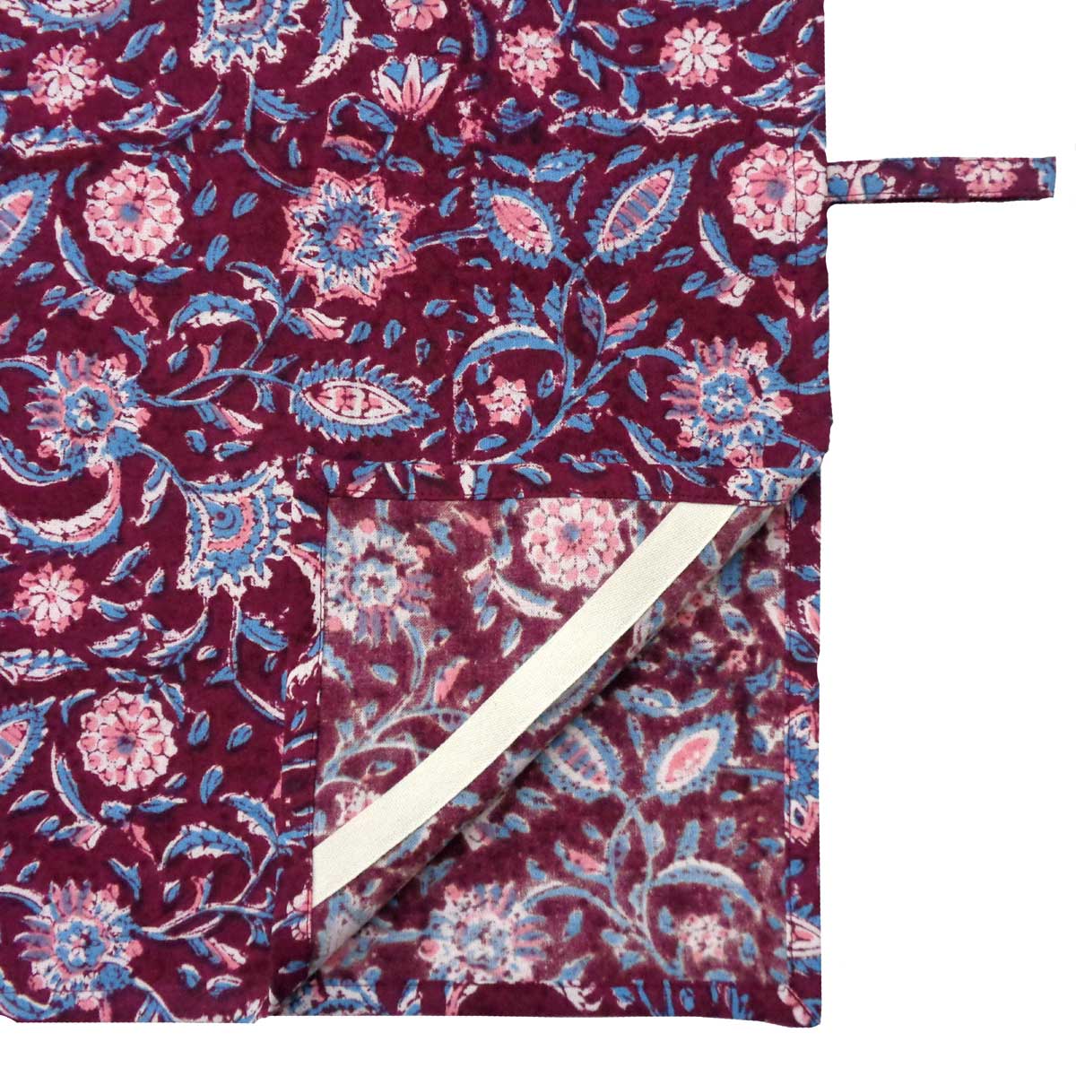 Hand Block Printed Cotton Kitchen Towels 50x70 cms Rukmani Maroon Gud 104283