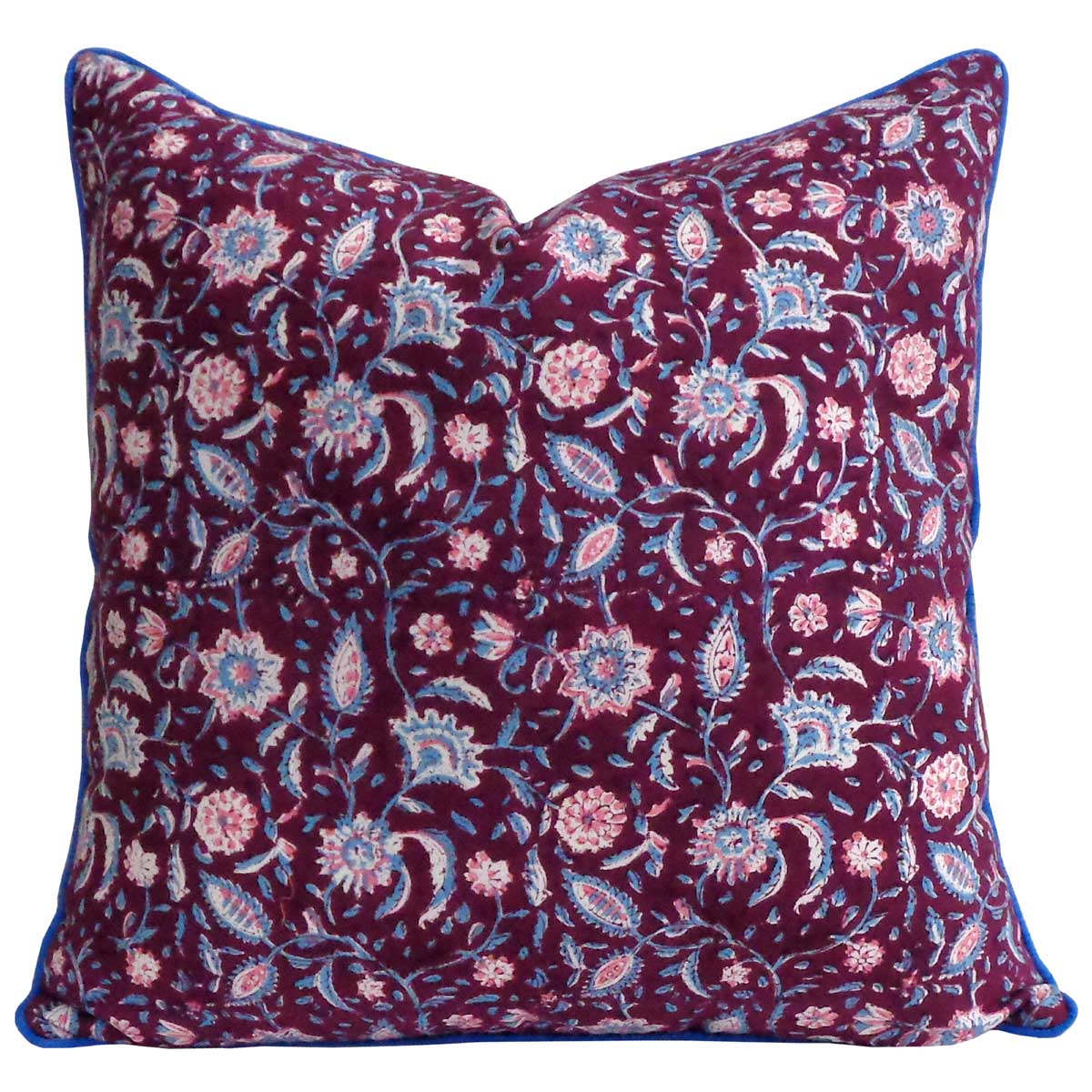 Piping Cushion Cover 50x50 cms Rukmani Maroon Gud 620607